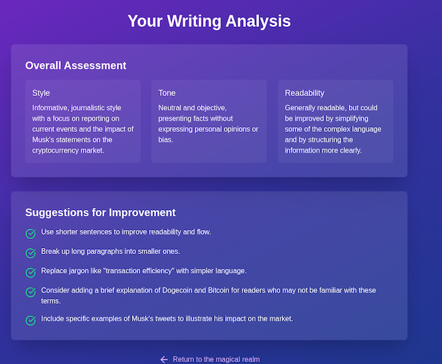 Writing Style Checker